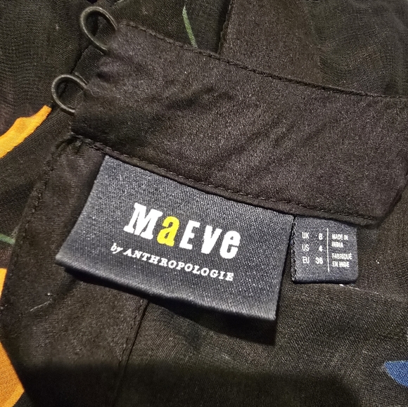 Maeve Anthropologie Deep V Floral Jewel Tone Printed Maxi Dress - Picture 8 of 10